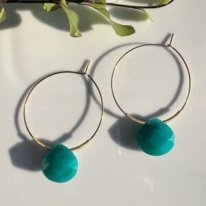 Green Adventurine and 14k gf Hoops